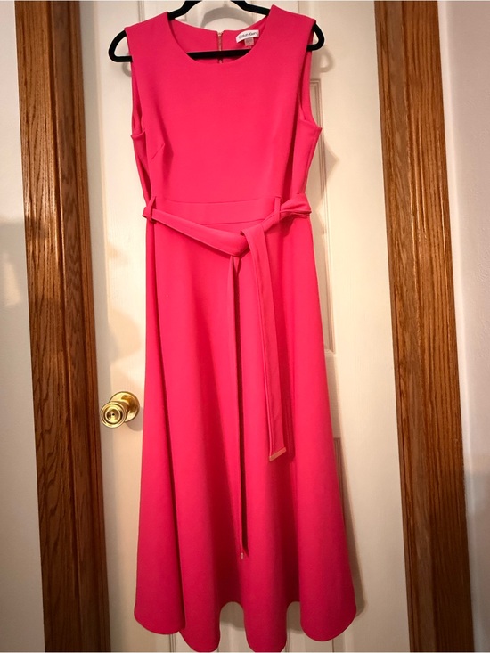 Calvin Klein Dresses & Skirts - Calvin Klein Hot Pink Sleeveless Midi Dress with Tie Waist